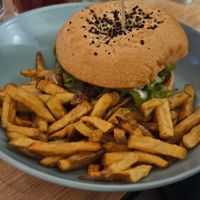 Le Lapin Noir burger and frites at Le Lapin Noir in Rennes