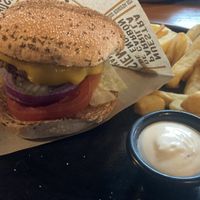 Vegan burgerr  at RIBS in Zaragoza