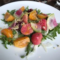 Beet salad (ordered without the cheese) at Redd Wood in Yountville