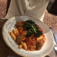 Shittake mushroom meatball penne arriabatta  at 1744 Restaurant in Newton Aycliffe