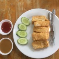 Fried tofu at Mercy House in Phnom Penh