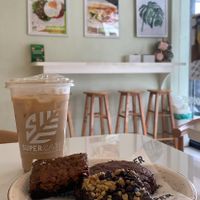 vegan spanish latter, fudgy brownie, brownie cookie fusion, double choco cookie  at SuperCafe PH  in Quezon City