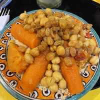 Pumpkin and raisin couscous   at Shyadma's Vegan Food in Essaouira