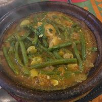 French green bean tajine with olives and lemon  at Shyadma's Vegan Food in Essaouira