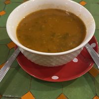 harira, our starter. one of the best we ate in essaouira  at Shyadma's Vegan Food in Essaouira