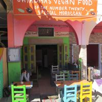 On the left as you enter the square from Rue Laalouj at Shyadma's Vegan Food in Essaouira