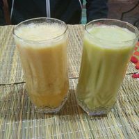 Banana and avocado juices at Shyadma's Vegan Food in Essaouira