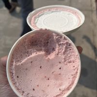 Raspberry crème - super airy   at Lovely Ice Cream in Canmore