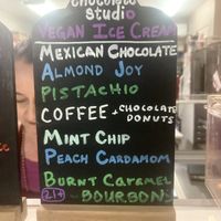 Selection of vegan ice creams  at Moo Moo's Creamery in Cold Spring