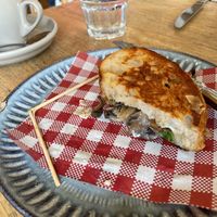 Moroccan mushroom toastie  at Drift @ Robe in Robe