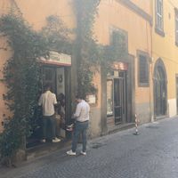 Outside the restuarant  at Taverna Etrusca in Viterbo