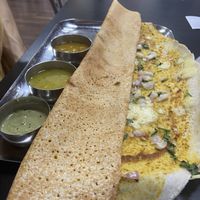 Kara dosa; onion, masala, cheese and coriander   at Balaji Dosai in Kandy