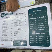 Menu with clearly labelled vegan options  at Balaji Dosai in Kandy