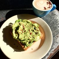 Artisan Toast- Avocado and Swiss Bliss Latte at Magpie Cafe in Baton Rouge