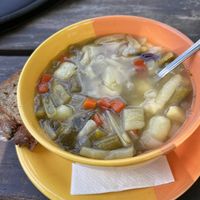Vegane Bohnensuppe  at Biergarten am Hafen in Wesenberg