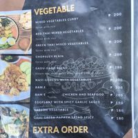 Vegetarian options on the menu  at Achille Restobar in Moalboal
