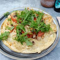 Pannenkoek with savoury toppings at Pancake Restaurant Bergzicht (Pannenkoekenhuis Bergzicht) in Woudenberg