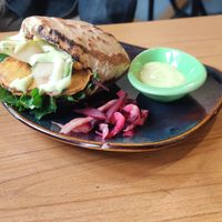 Falafel hummus khambirwich at Metta Cafe in Leh