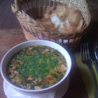 Lentil soup served with fresh Naan bread (5€ the whole set) at Elevant in Tallinn