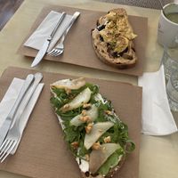 Tostada de pera y de huevo y plátano   at La Aldea Cafe Bar in Conil De La Frontera