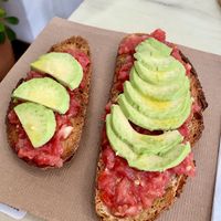 Jañdena toast with avocado   at La Aldea Cafe Bar in Conil De La Frontera