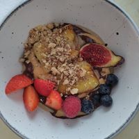 Amazing porridge at La Aldea Cafe Bar in Conil De La Frontera
