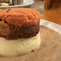 Vegan haggis and mash  at Makars Mash Bar - Edinburgh in Edinburgh