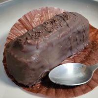 Delicious vanilla cake with cream and jam inside at Santa Foodies in Mexico City