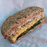 Vegan Curry Tofu Salad Sandwich at Lunchbox Cafe in Ellensburg