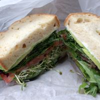 Vegetarian sandwich on gluten free bread.  Very good! at Lunchbox Cafe in Ellensburg