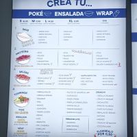 Options at Aloha Poké in A Coruna