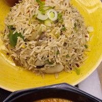 Spicy mushroom and garlic rice at Padharo in Southampton