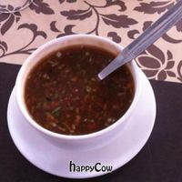 hot and sour soup at Orchids Restaurant in Varanasi