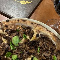 Funghi pizza sublime!  at Olive & Angelo in Brisbane