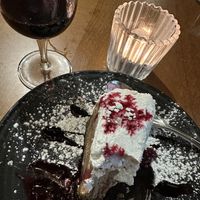 Delicious dessert matched with a dessert wine that was not sweetly overpowering.  at Olive & Angelo in Brisbane