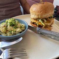 Smash Burgerrs  at Blossom & Root Kitchen in Danville