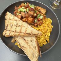 Scrambled Tofu with potatoes and sourdough breadd  at Blossom & Root Kitchen in Danville