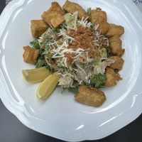 Caesar salad with fried tofu  at Blossom & Root Kitchen in Danville