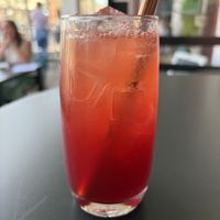 One of their housemade sodas - good but NOT worth the price. It was mostly ice in a small glass.  at Blossom & Root Kitchen in Danville