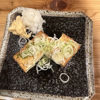 Pan fried tofu   at Gensoba Shingari in Tokyo