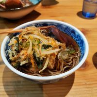 Vegetarian Soba (Fried veggies in top contain egg, this is clearly labelled in menu, you can order without it) at Gensoba Shingari in Tokyo
