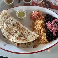 Vegan chicken and steak quesadilla  at Calle Taco in Nashville