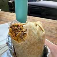 Burrito with vegan carne asadaa  at El Compa Vegano in San Fernando