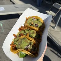 3 tacos at the vegan street fair!  at El Compa Vegano in San Fernando