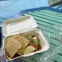 Pan fried pho - amazing!  at Vegan Sattvik in Mui Ne