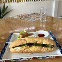 Bahn mi avocado and tofu  at Vegan Sattvik in Mui Ne