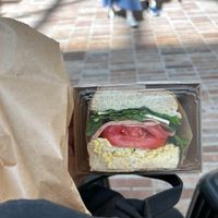 Arugula, cheese and tofu sandwich at Salon de Vegan in Seoul