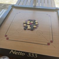 Carrom game!  at Oke Poke - Maybe closed in Langkawi