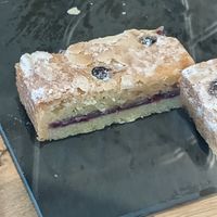 Blueberry flapjack at Crook Hall and Gardens in Durham