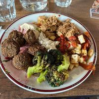 My plate does not look that beautiful, but it tastes FANTASTIC  at Hummus House  in Helsinki